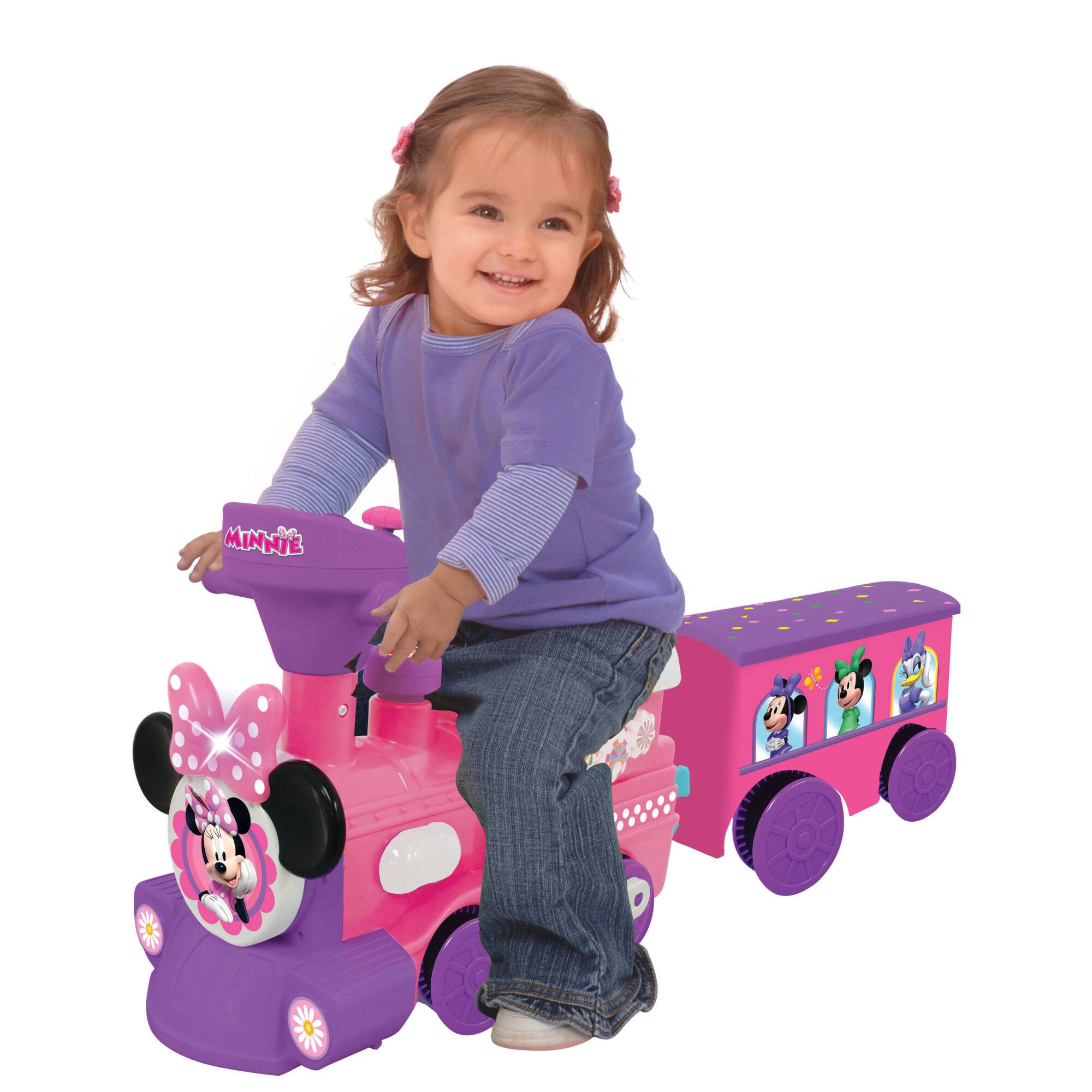 Kiddieland Minnie Mouse Ride-On Train with Caboose & Tracks